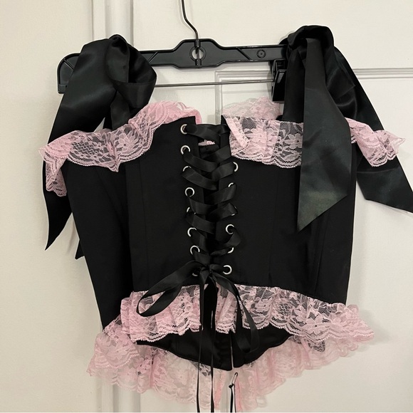NWT - Widow x Dolls Kill Black & Pink THE CAKE TOPPER BUSTIER TOP - XL - Picture 8 of 11
